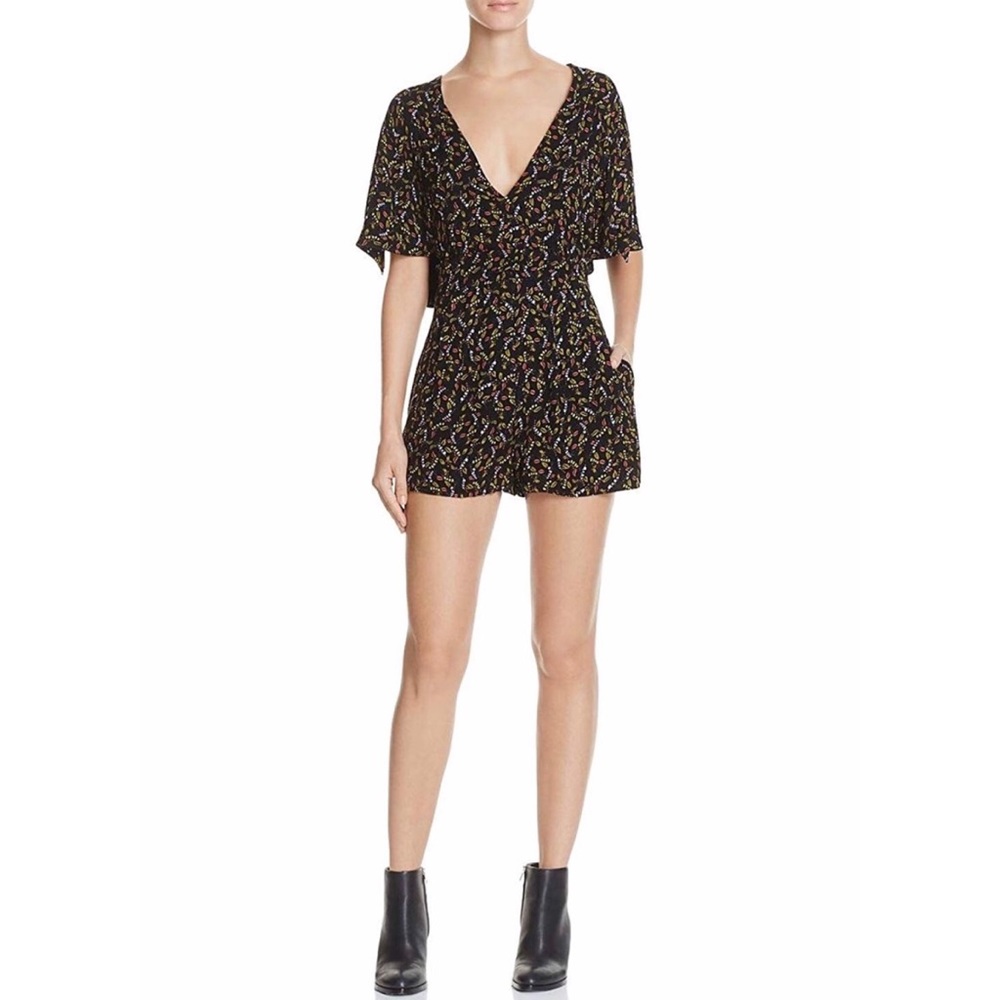 NEW Free People Romper Size 2 Women Black Comb - Picture 2 of 8